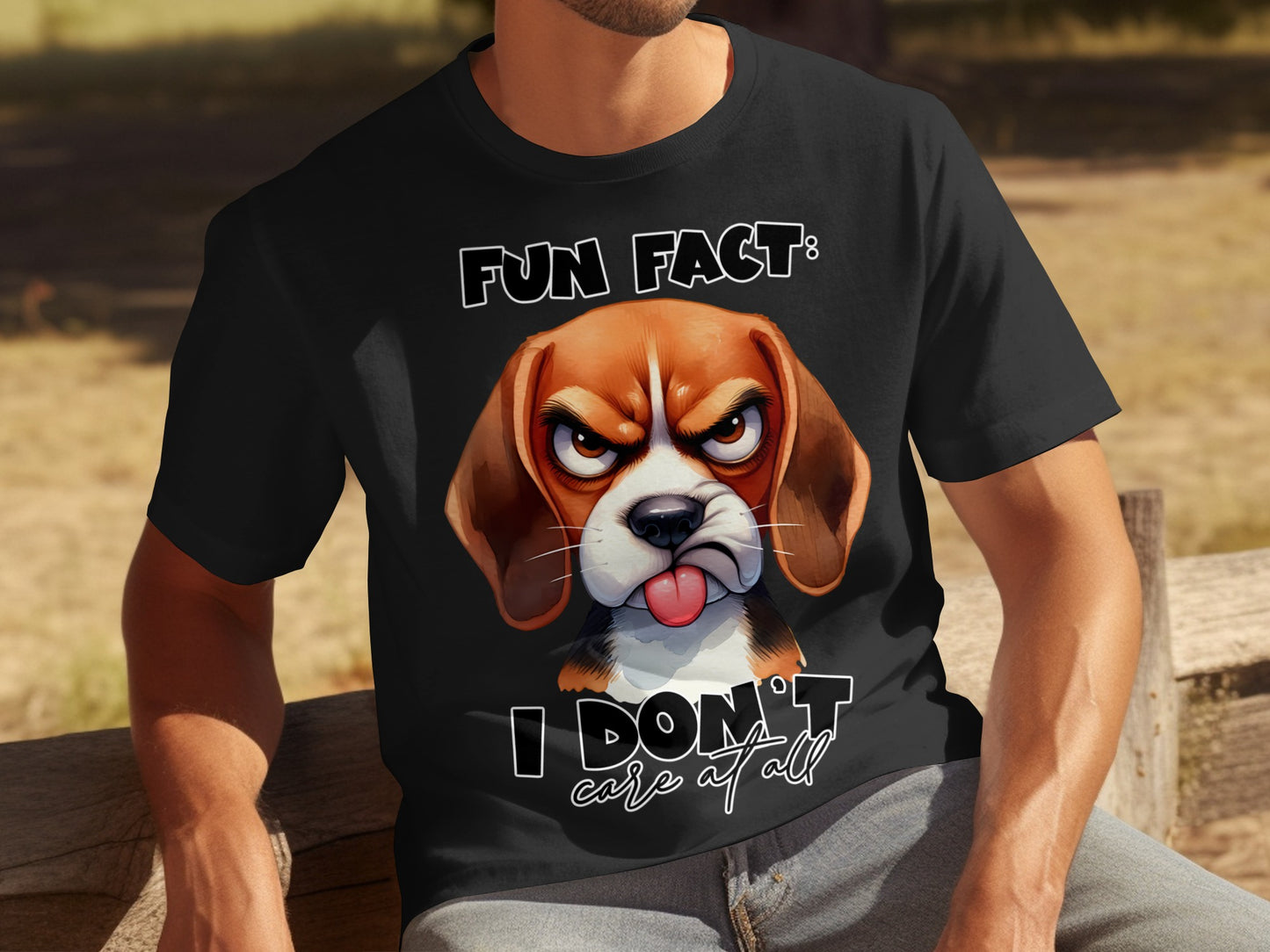 Fun Fact I Don't Care at All Angry Dog T-Shirt