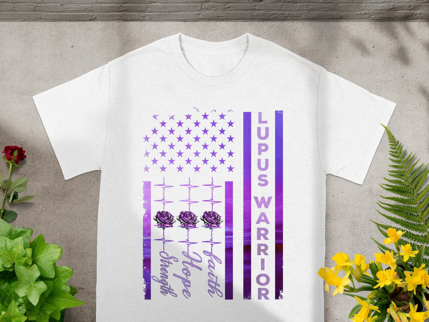 Faith Hope Strength Lupus Warrior Awareness T-Shirt
