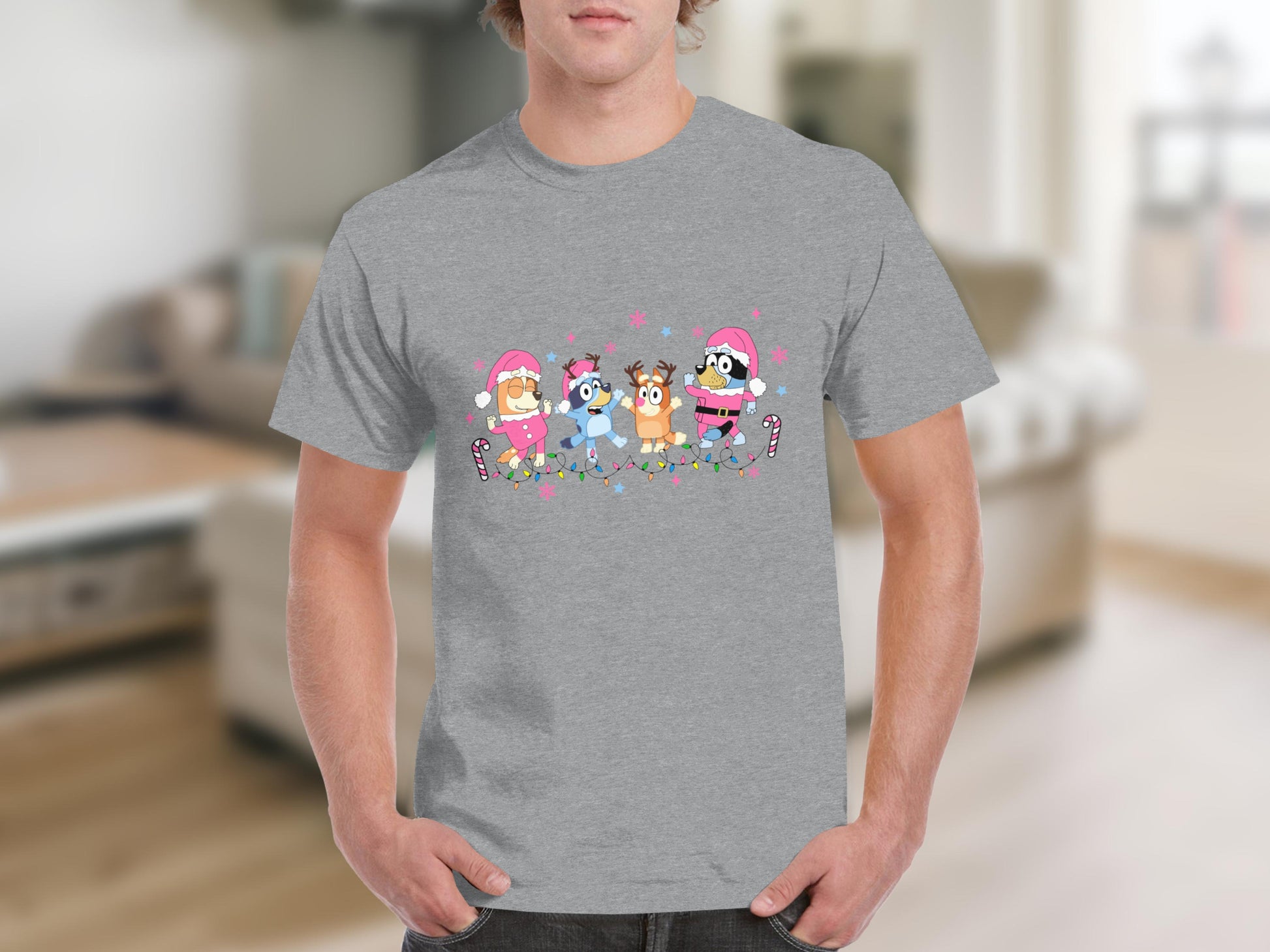 Festive Cartoon Characters Graphic T-Shirt