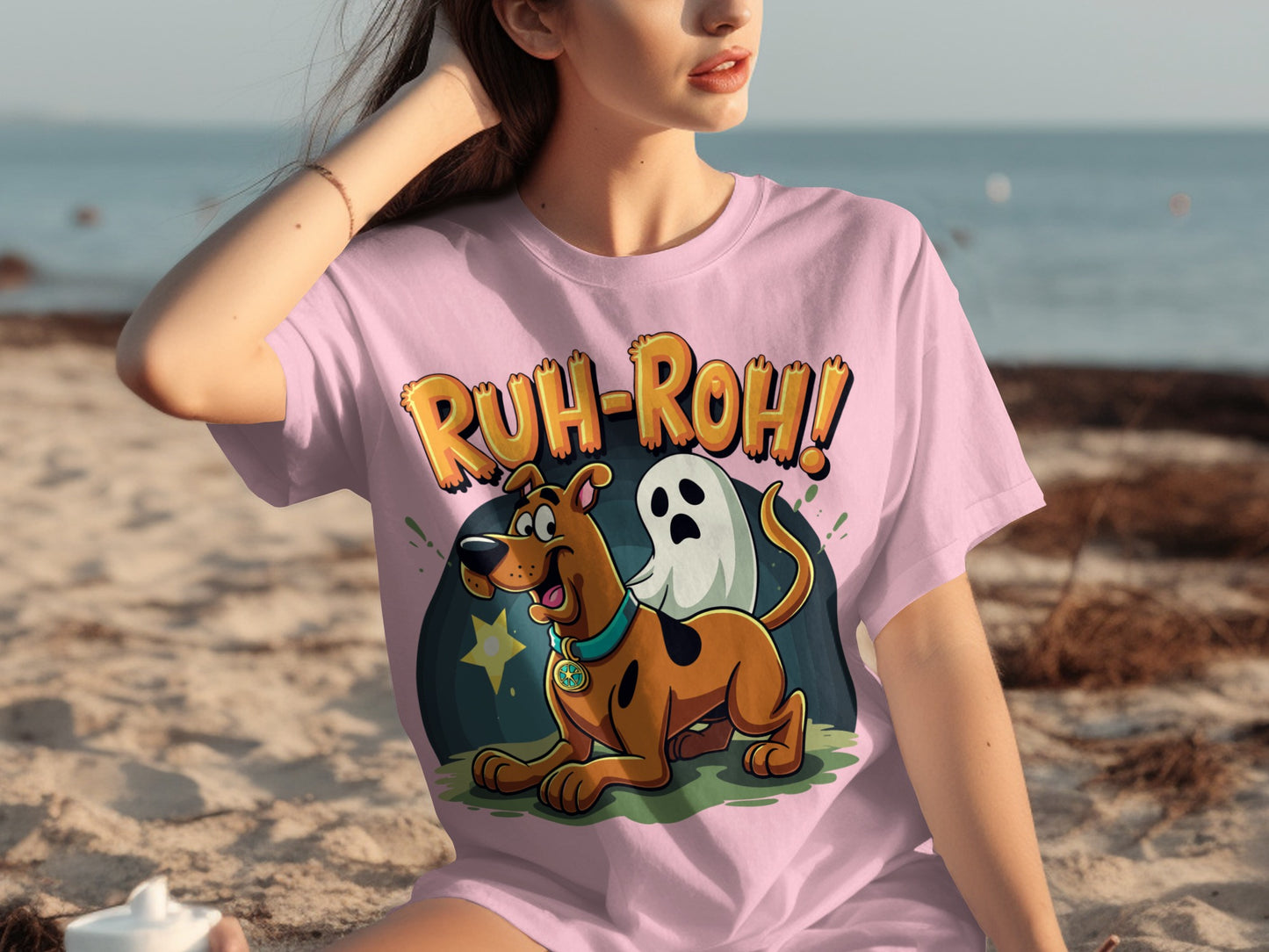 Ruh-Roh Scooby-Doo and Ghost Graphic T-shirt