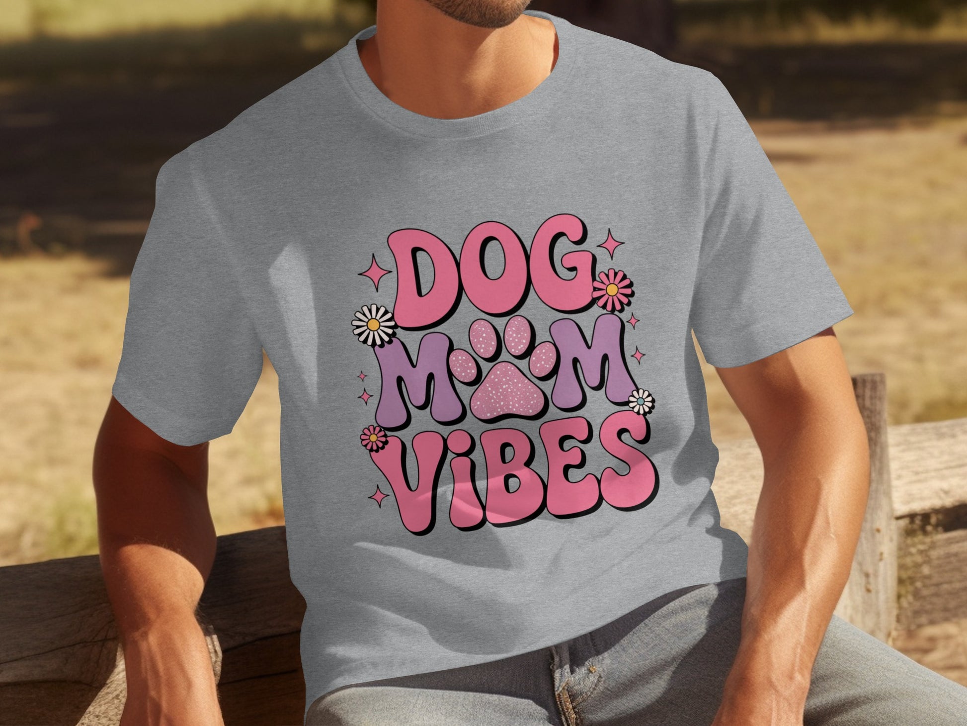 Dog Mom Vibes Graphic Shirt for Dog Lovers