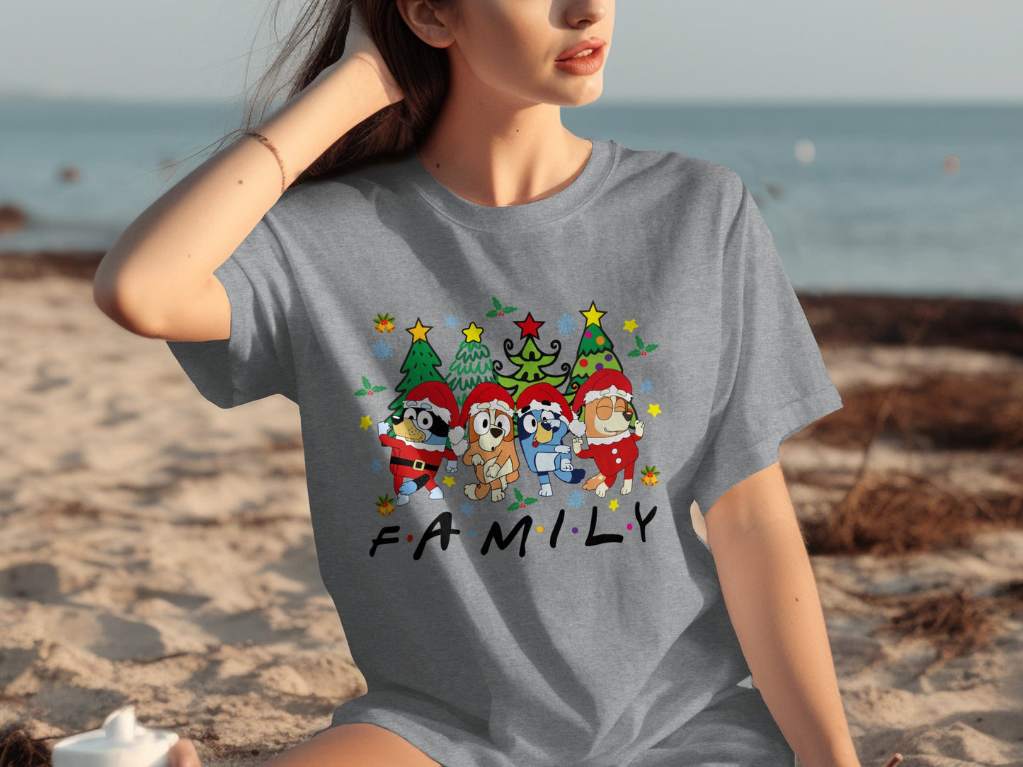 Family Christmas Cartoon Characters Graphic T-shirt