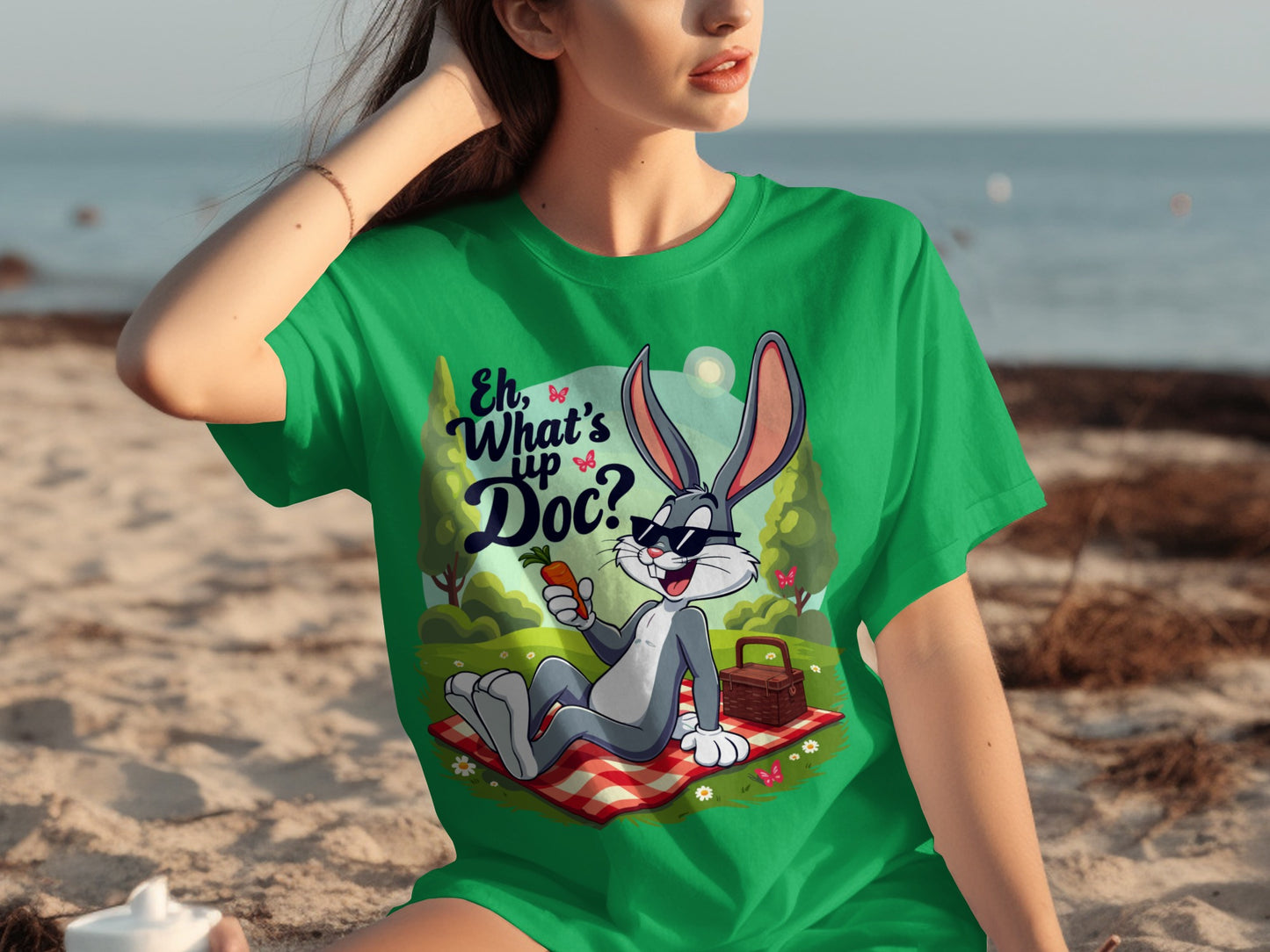 Eh What's Up Doc Bugs Bunny Picnic Scene T-Shirt