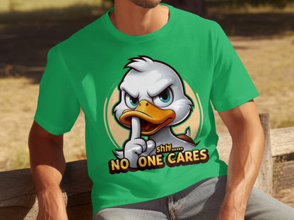 Shh No One Cares Duck Graphic T-shirt for Casual Wear