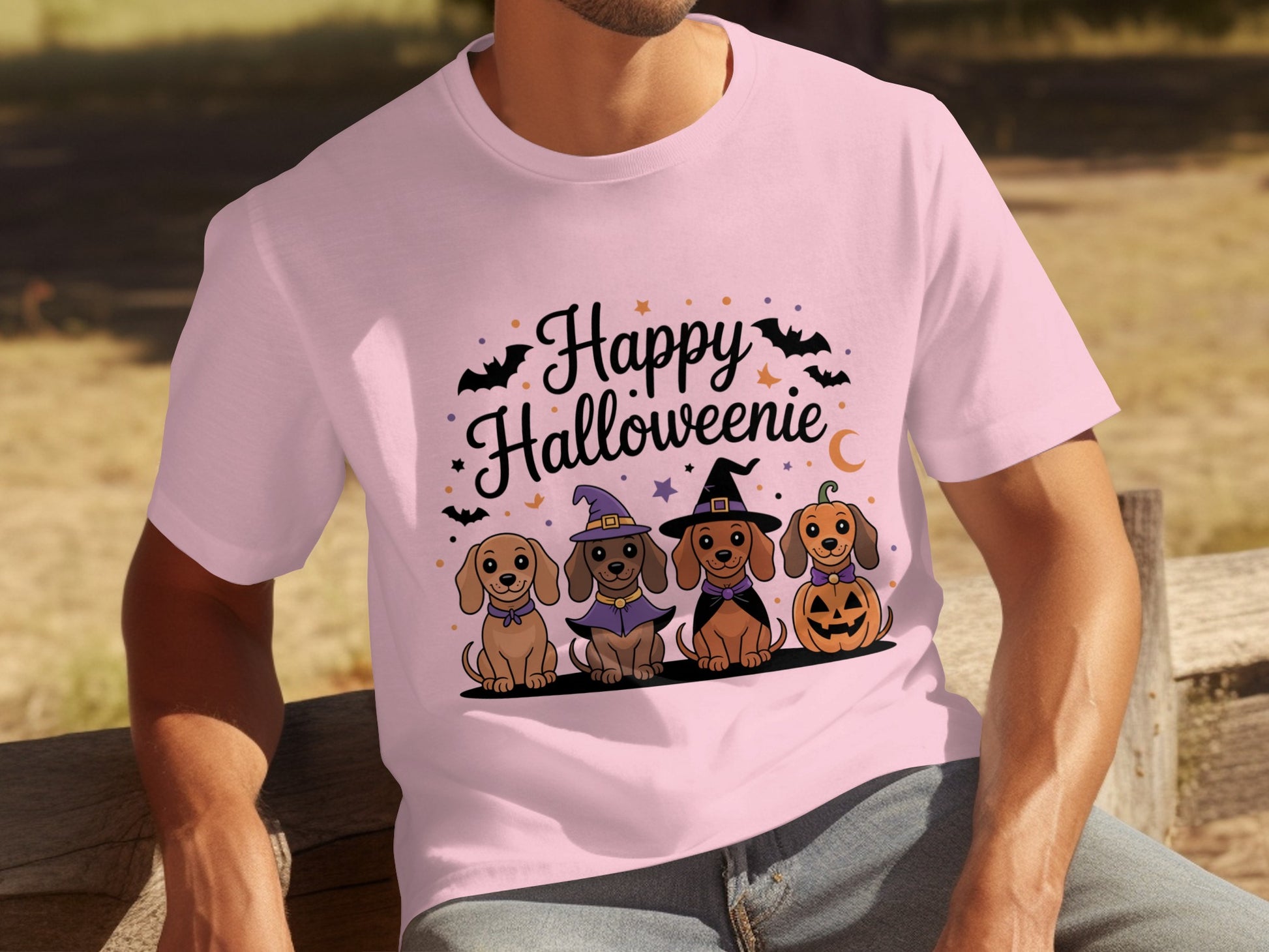 Happy Halloweenie Cute Dachshund Halloween T-Shirt