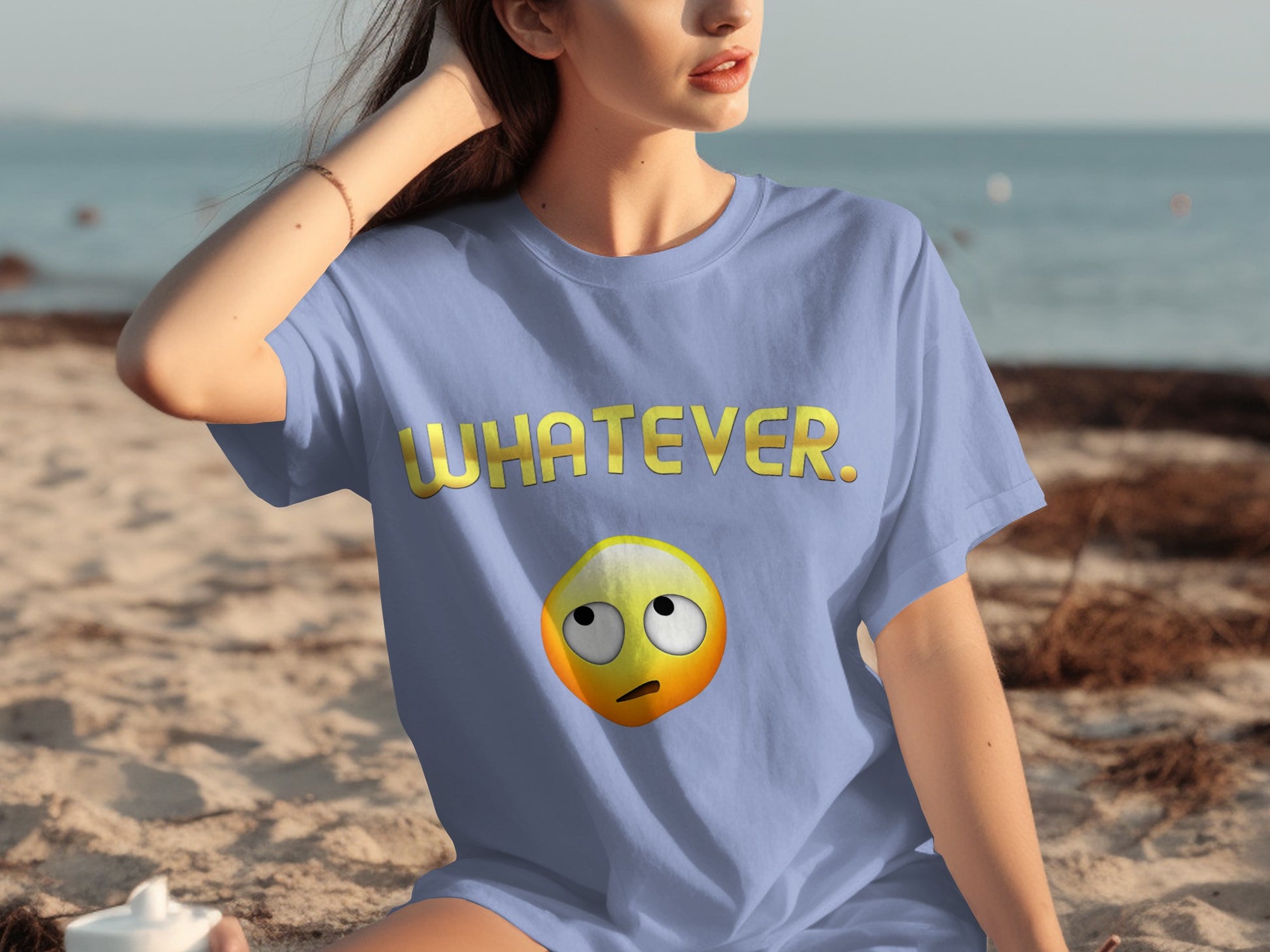 Whatever Emoji Graphic Statement T-Shirt