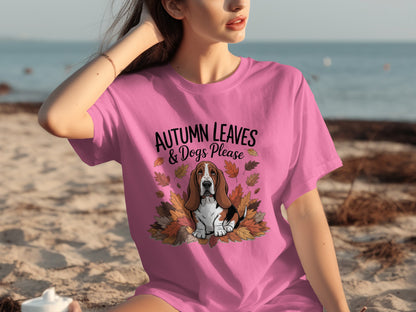 Autumn Leaves and Dogs Please Graphic Tee