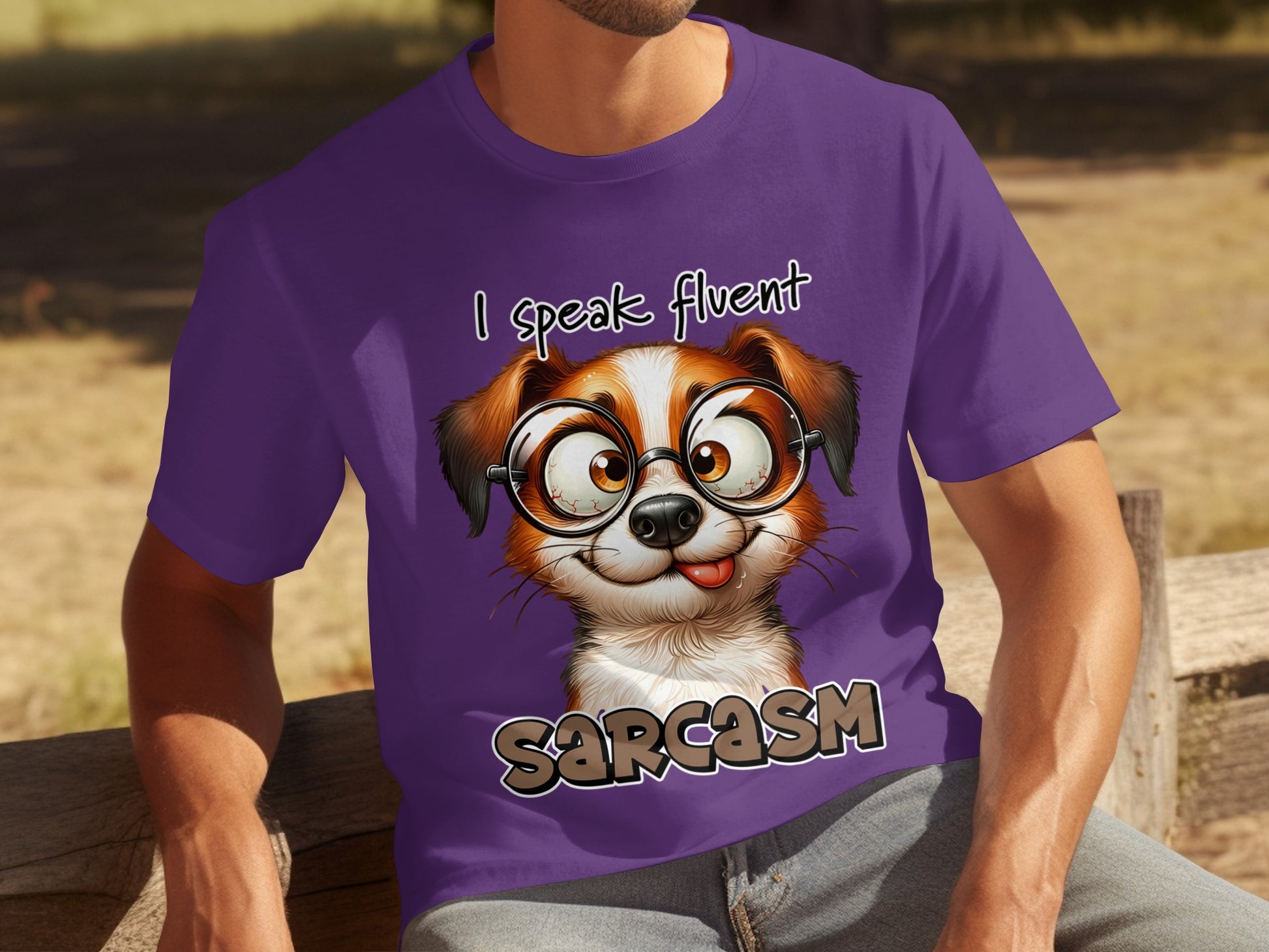 I Speak Fluent Sarcasm Dog Wearing Glasses T-Shirt