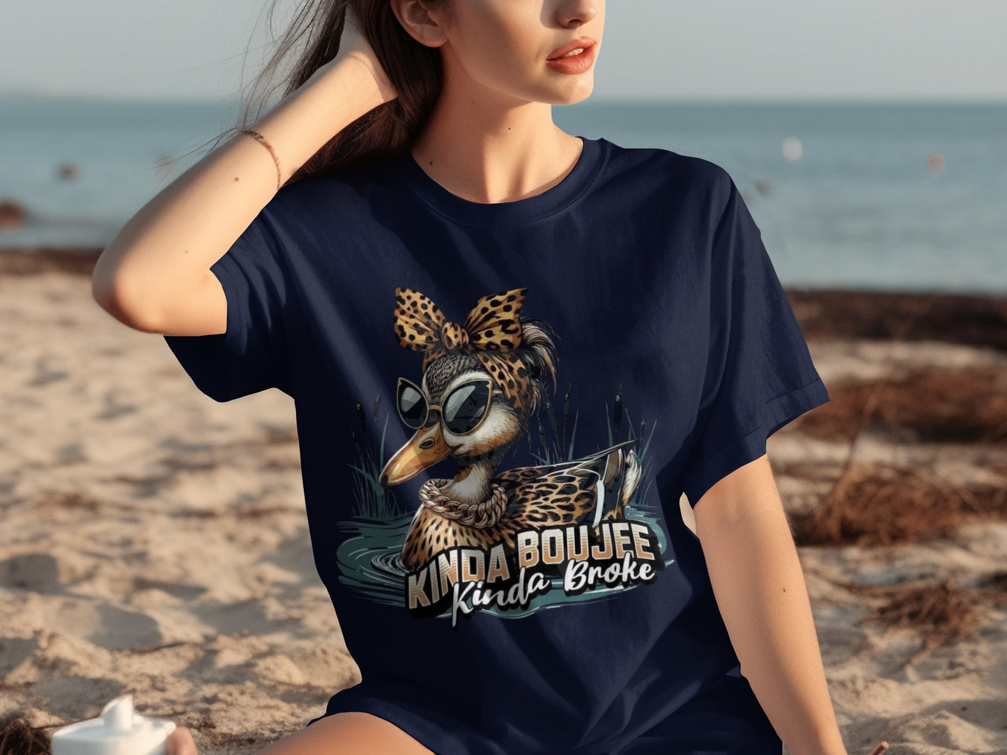 Kinda Boujee Kinda Broke Duck Graphic T-Shirt