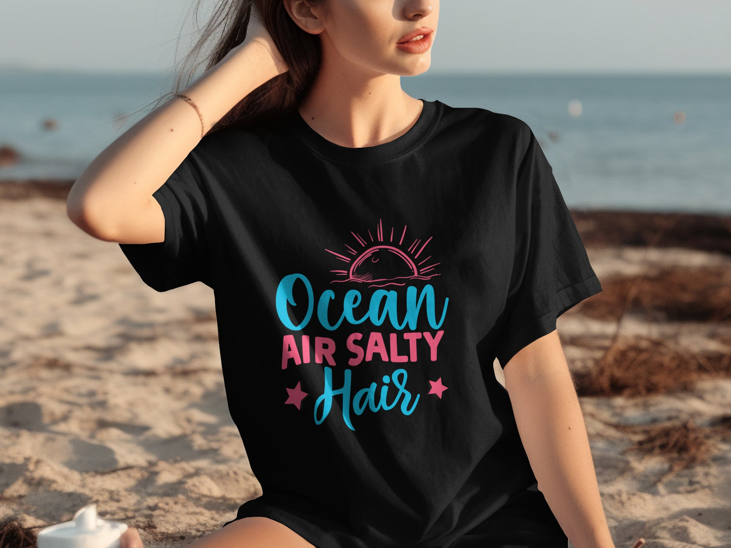 Ocean Air Salty Hair Graphic Casual T-shirt