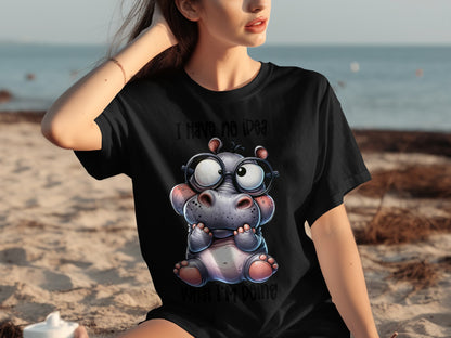 I Have No Idea What I'm Doing Funny Hippo T-Shirt