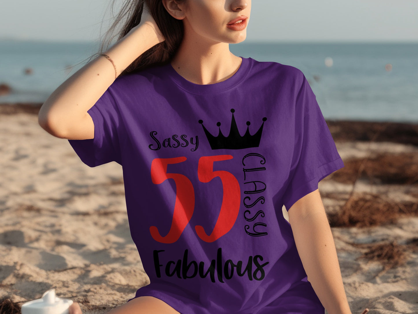 Sassy Classy Fabulous 55 Crown Design T-shirt