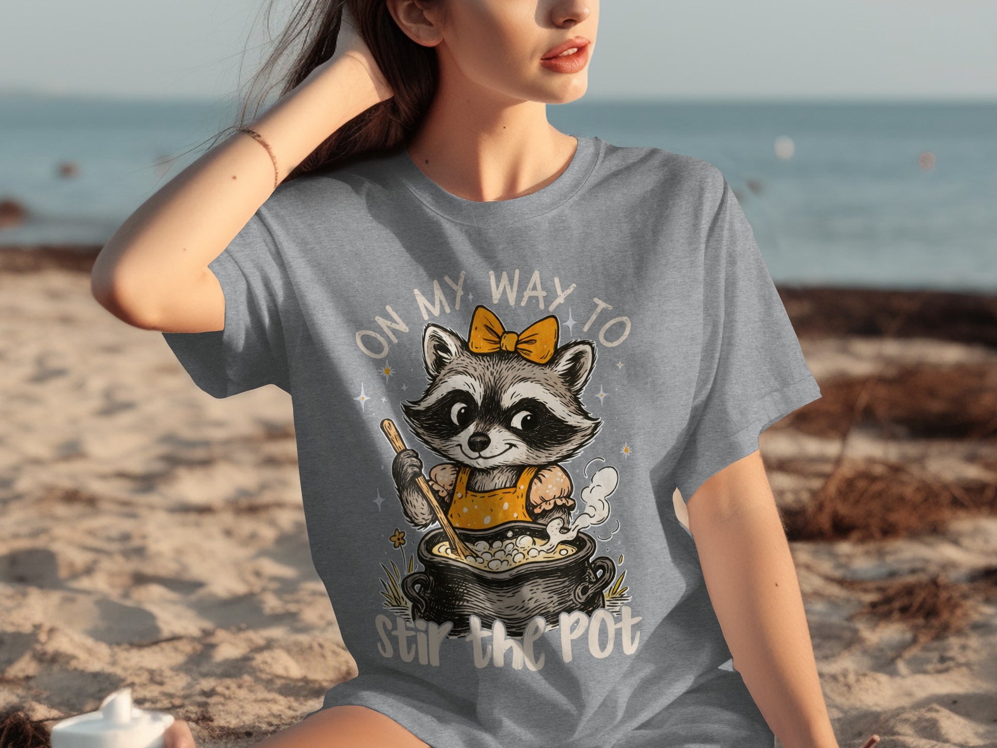 On My Way To Stir The Pot Raccoon Shirt Product