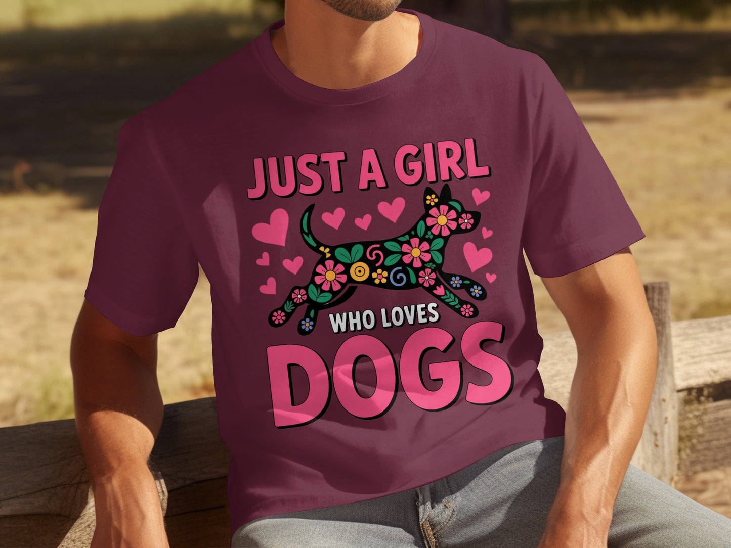 Just a Girl Who Loves Dogs Colorful T-shirt