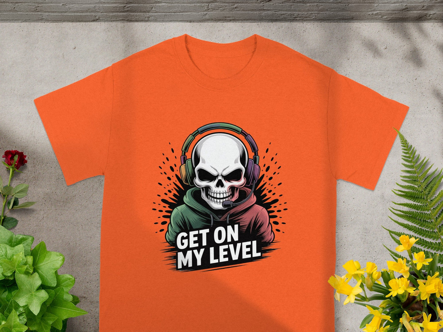 Get On My Level Skull with Headphones T-shirt