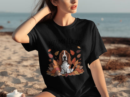 Autumn Leaves and Dogs Please Graphic T-shirt