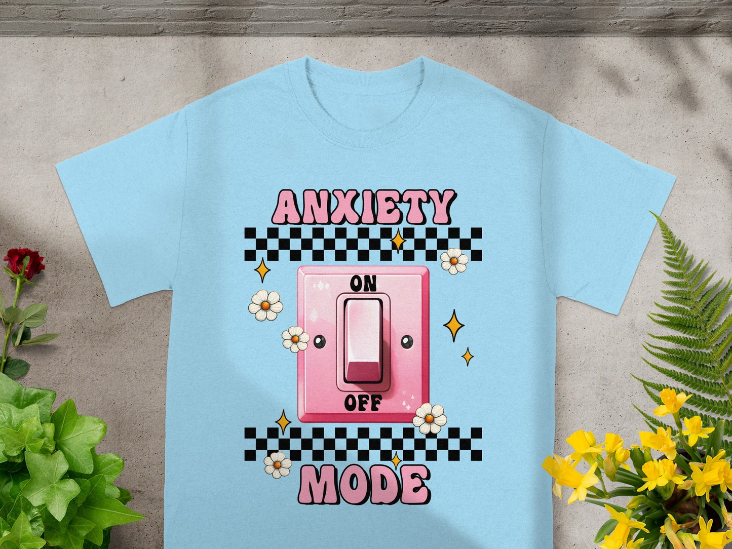 Anxiety Mode On Off Switch Graphic Tee Shirt