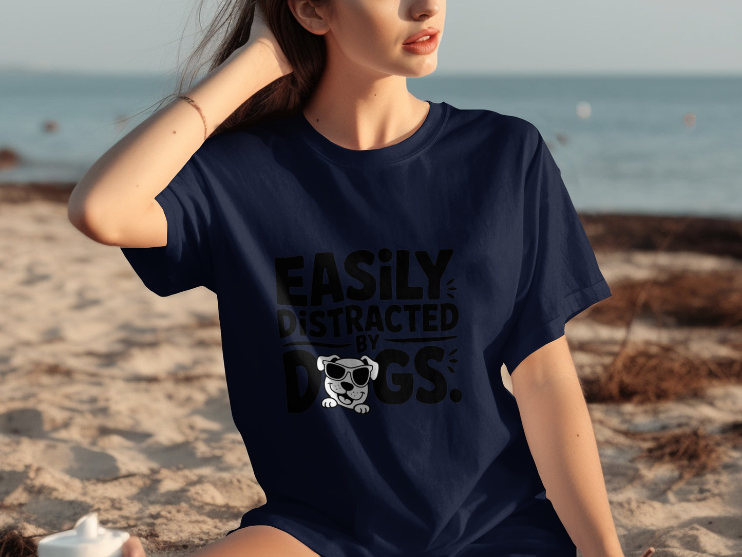 Easily Distracted by Dogs Fun Graphic Tee