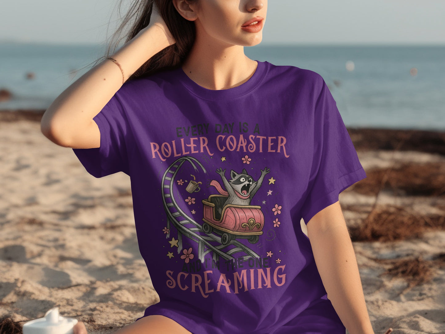 Every Day is a Roller Coaster Screaming T-shirt