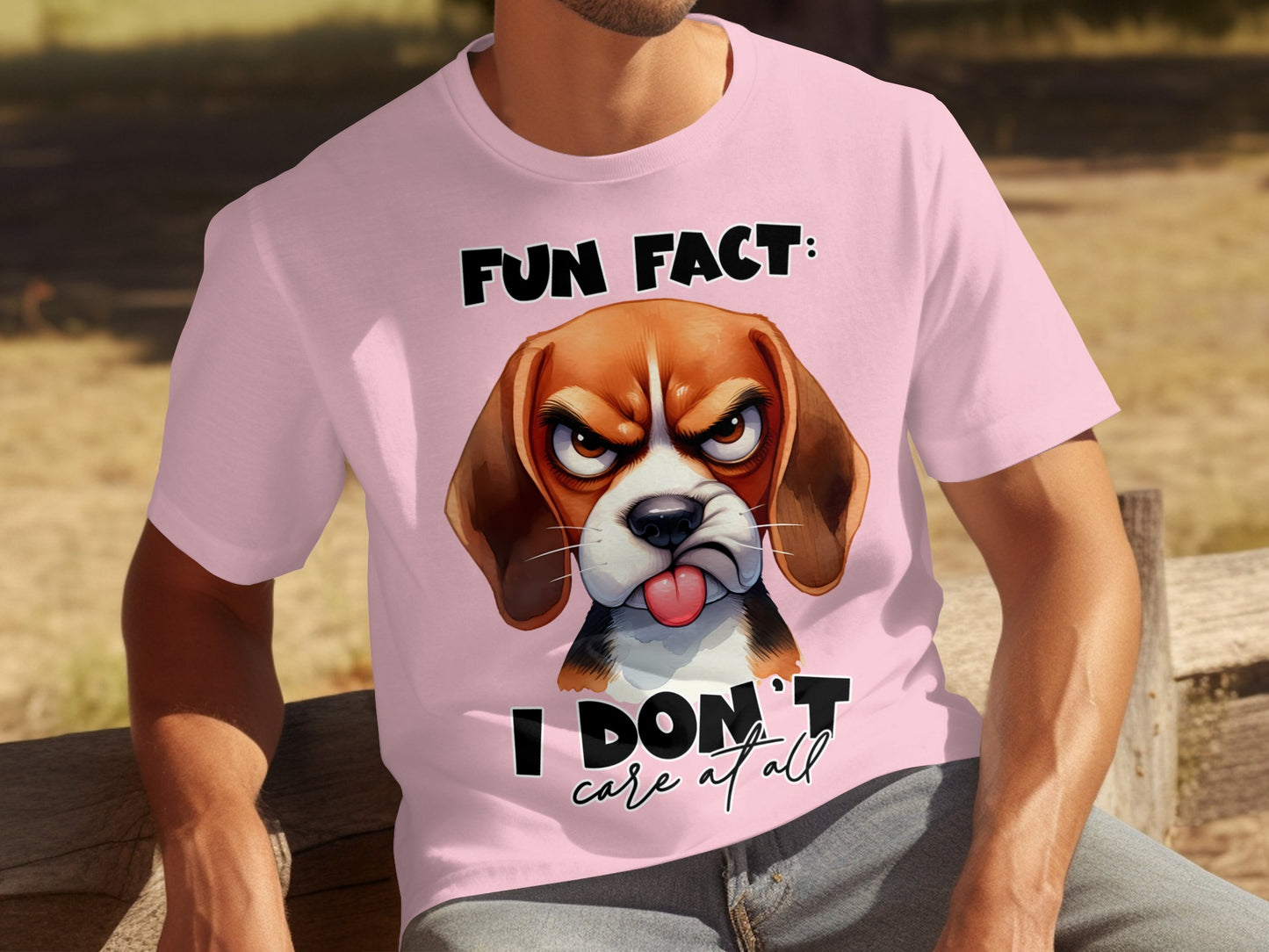 Fun Fact Dog I Don't Care at All Graphic Tee Shirt