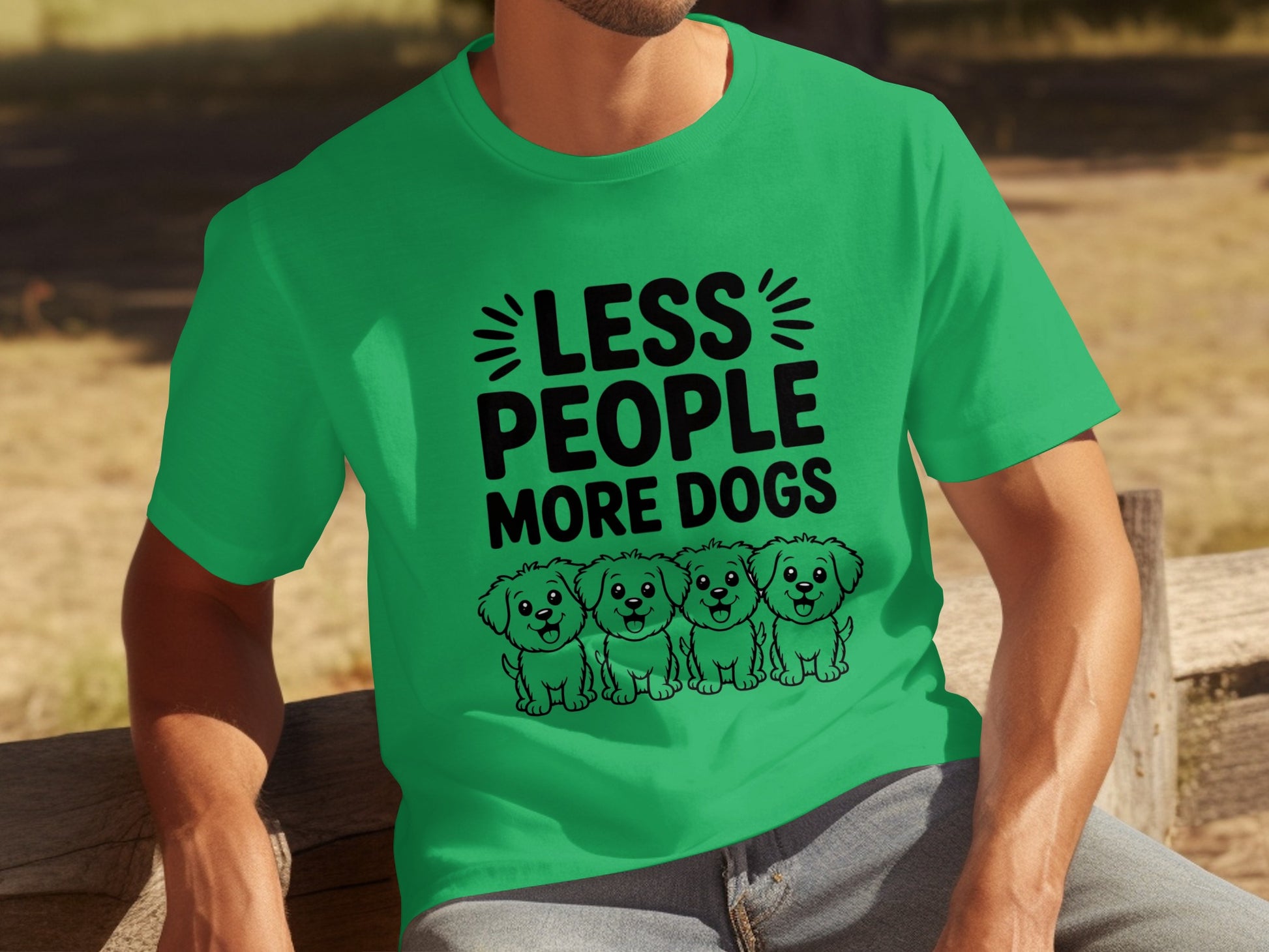 Less People More Dogs Graphic Tee for Dog Lovers