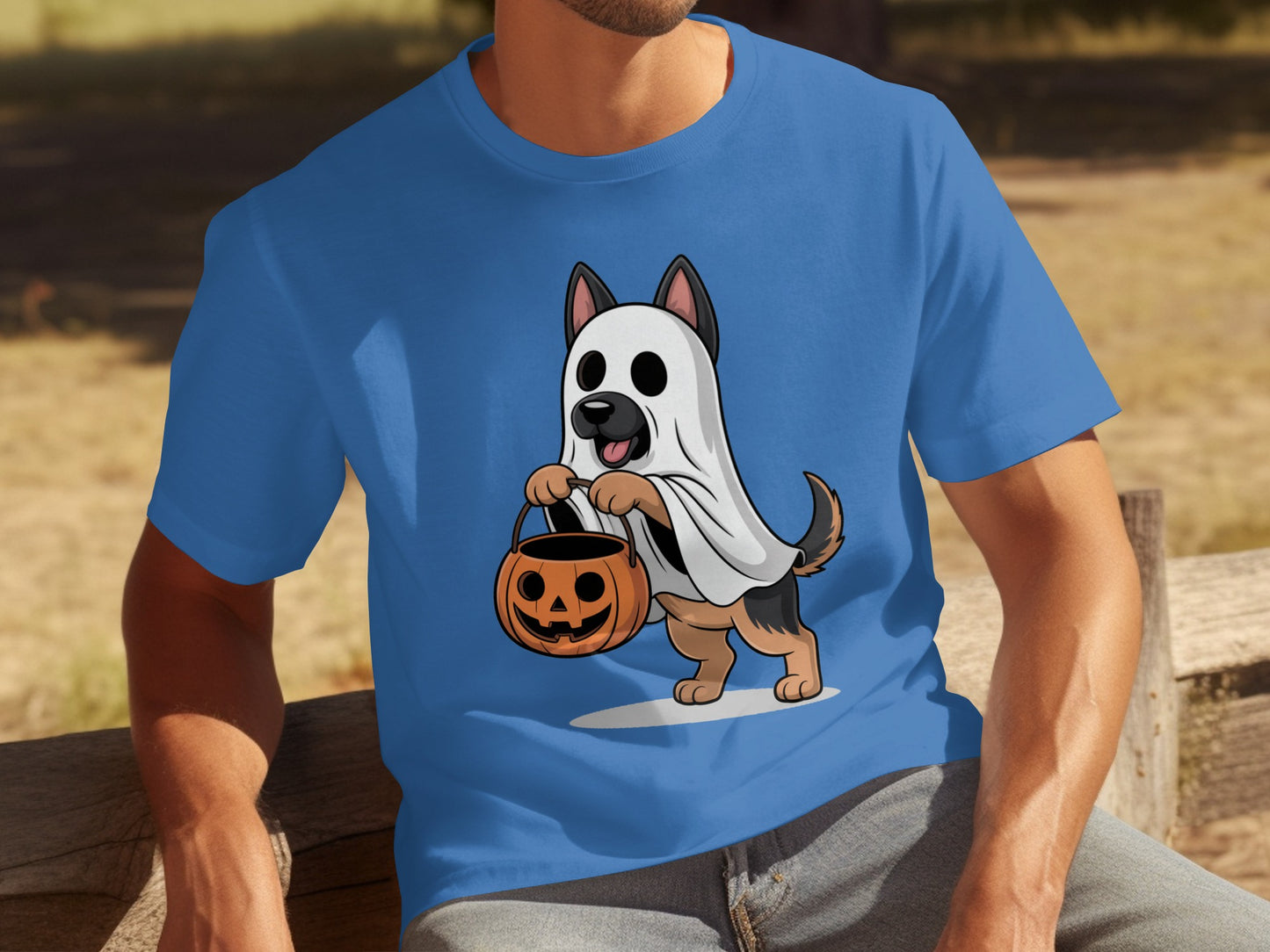 Cute Dog Halloween Ghost Costume Graphic T-Shirt