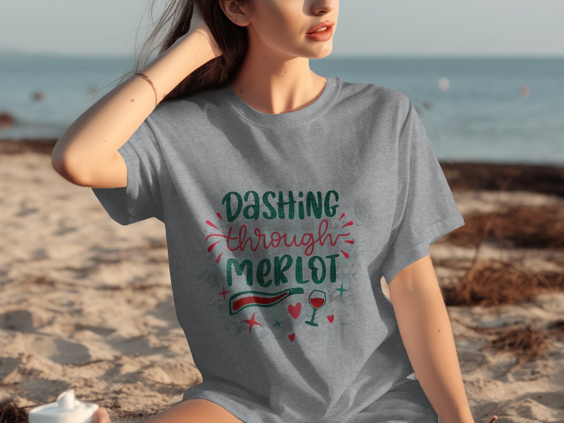 Dashing Through Merlot Fun Beach Wear T-shirt