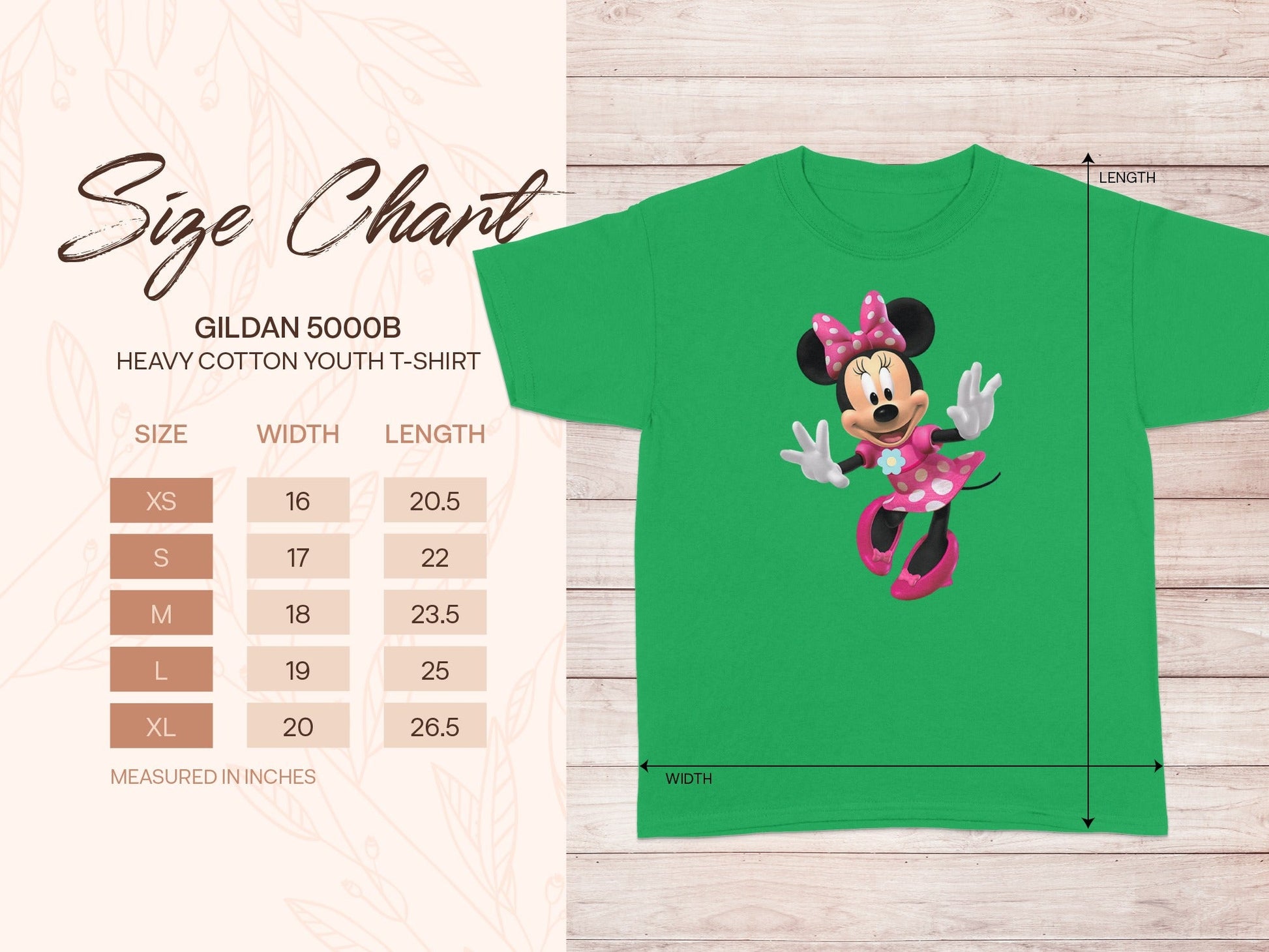 Green Minnie Mouse Character Youth T-Shirt product type