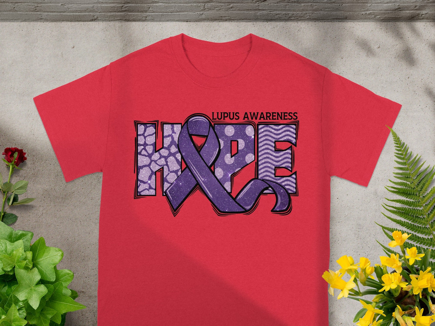 Lupus Awareness Hope Ribbon Graphic T-Shirt Product
