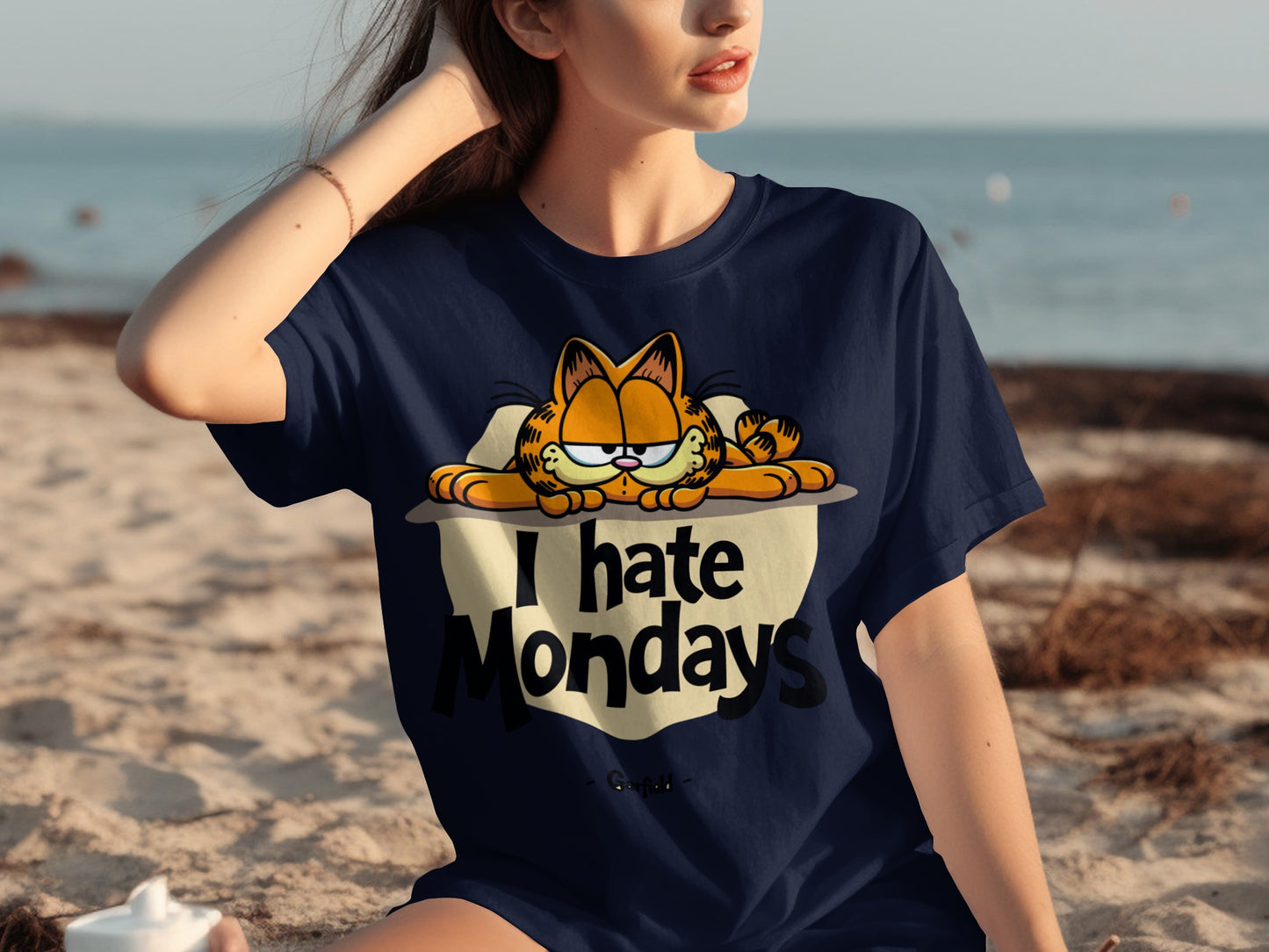 I Hate Mondays Garfield Cartoon Graphic T-shirt