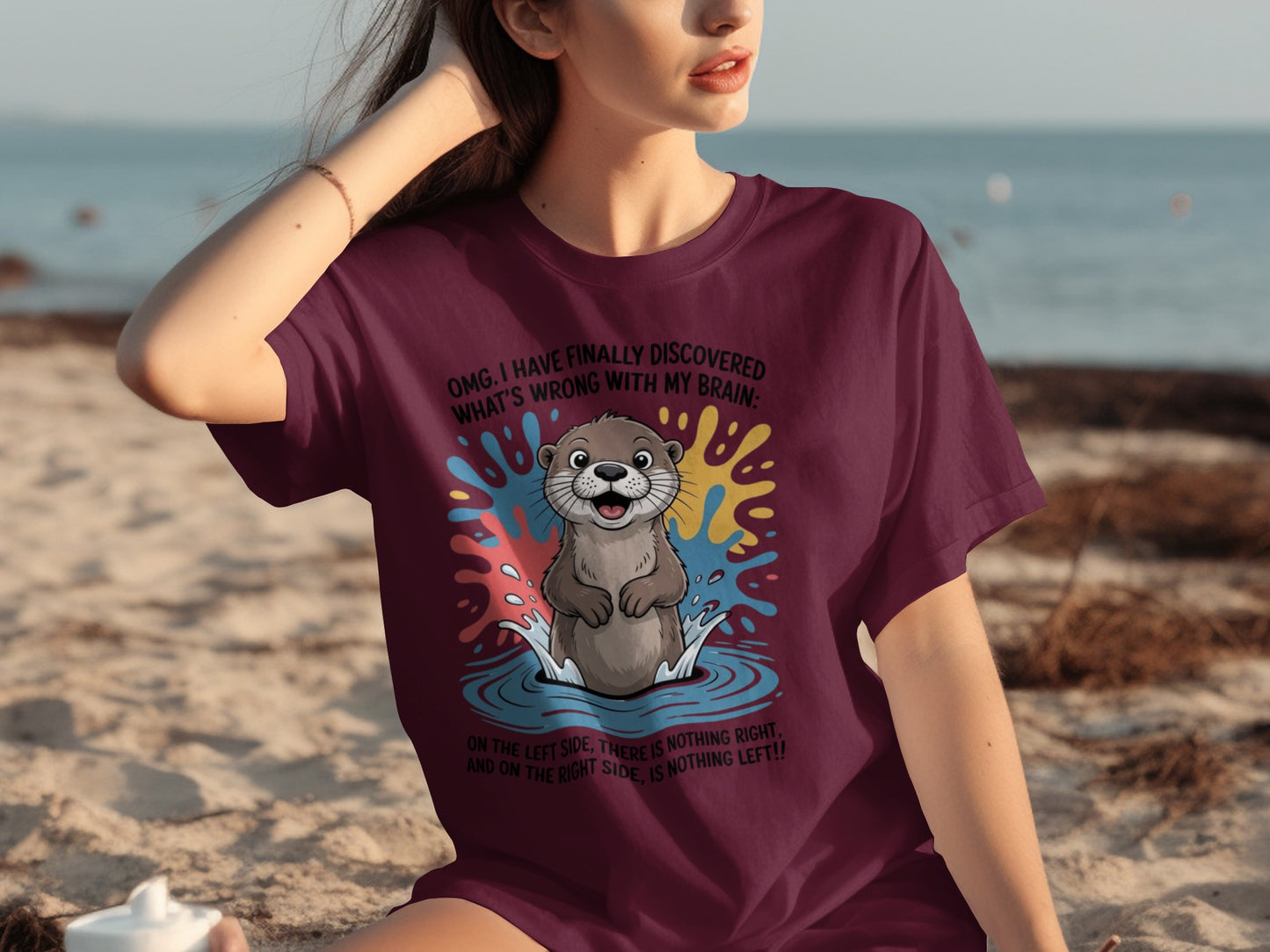 OMG Nothing Right Nothing Left Otter T-Shirt