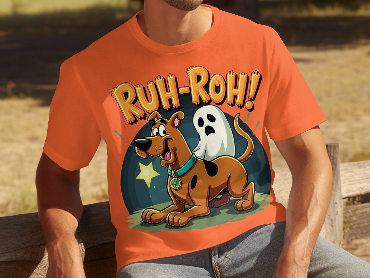 Ruh-Roh Scooby-Doo and Ghost Graphic T-Shirt