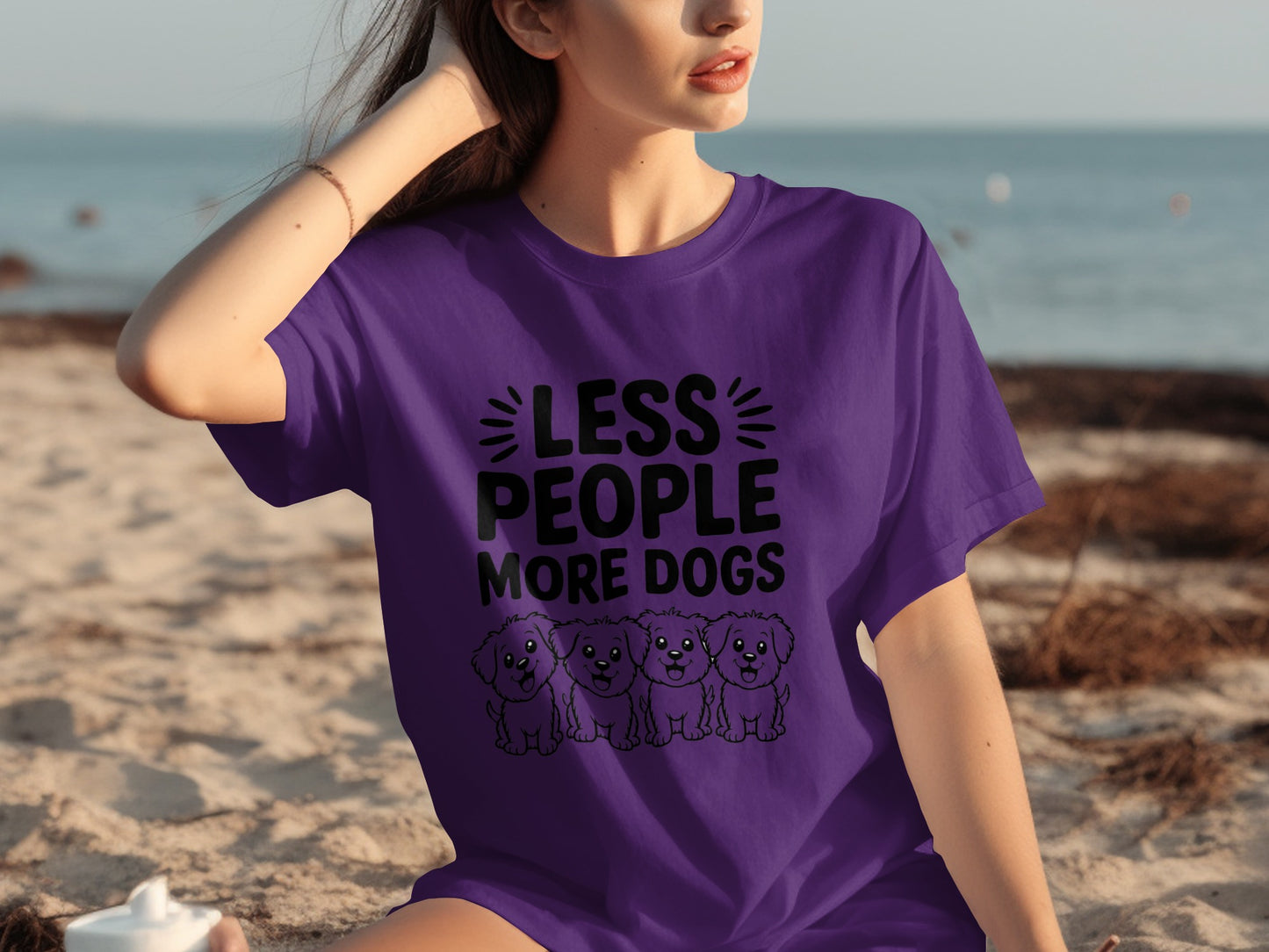 Less People More Dogs Graphic T-Shirt for Pet Lovers