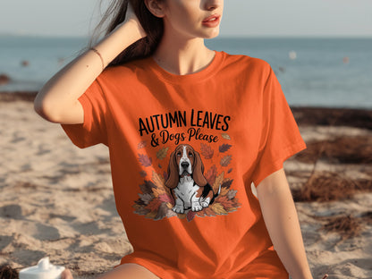 Autumn Leaves and Dogs Please Graphic T-Shirt