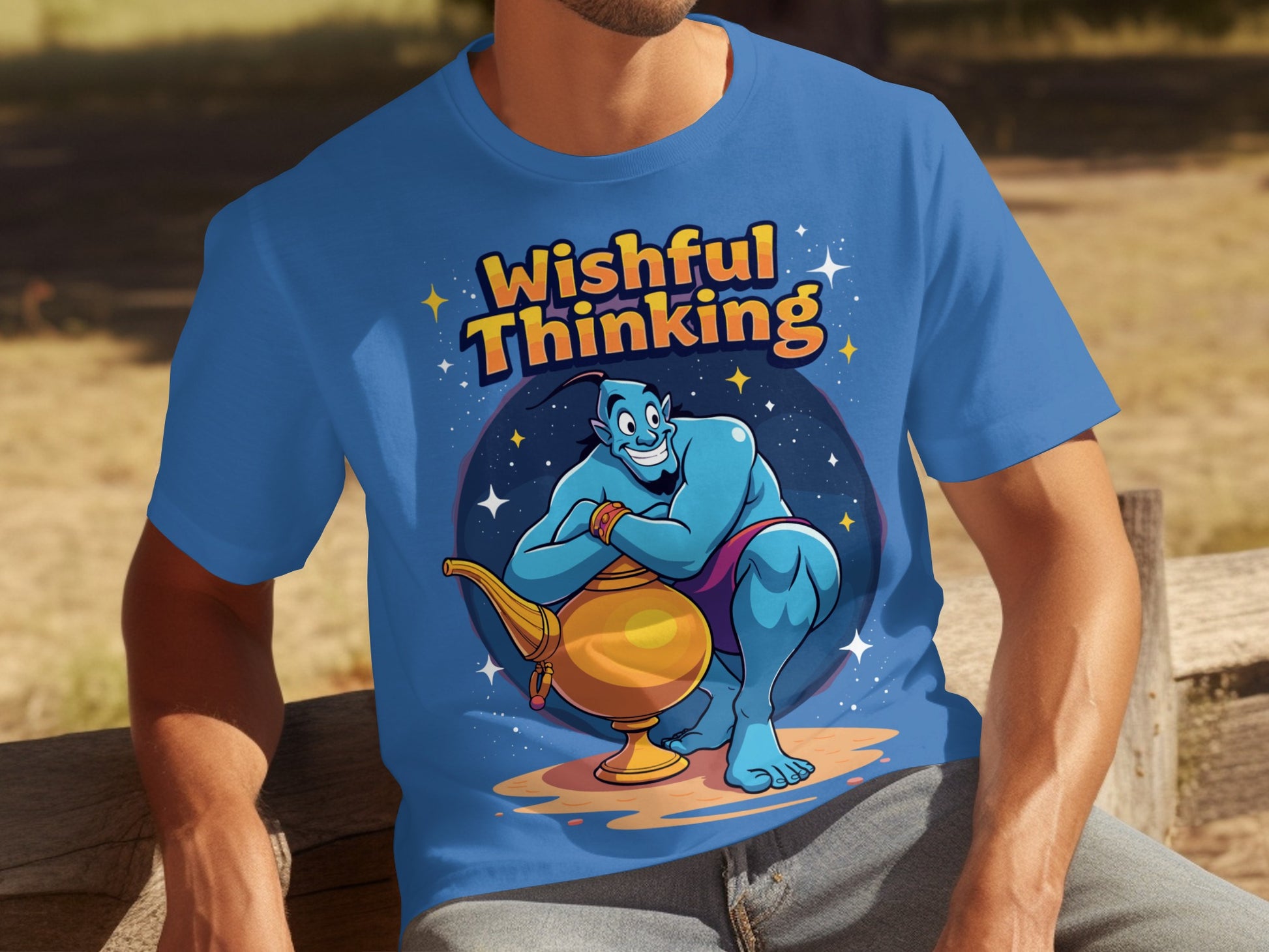 Wishful Thinking Genie Design Blue T-shirt