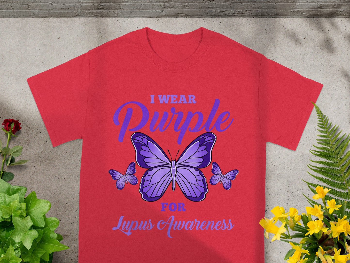 I Wear Purple for Lupus Awareness Butterfly Shirt
