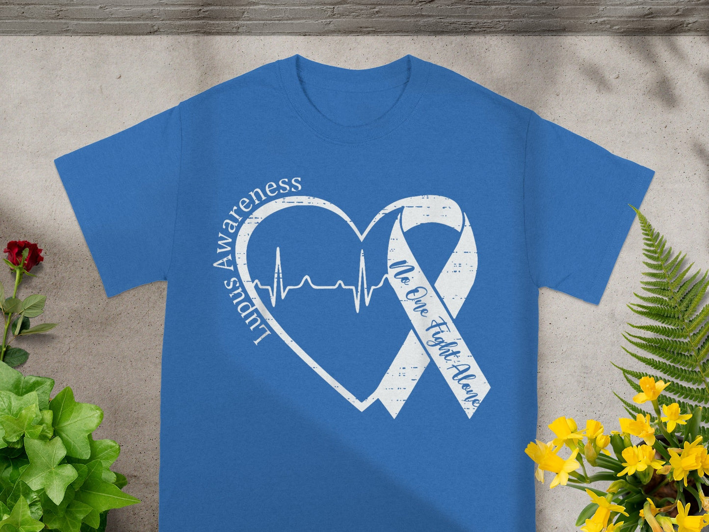 Lupus Awareness Heartbeat No One Fights Alone T-shirt