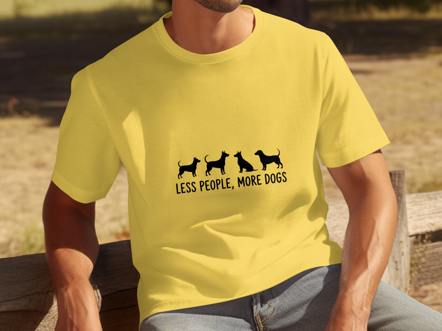 Less People More Dogs Graphic Tee Shirt for Dog Lovers