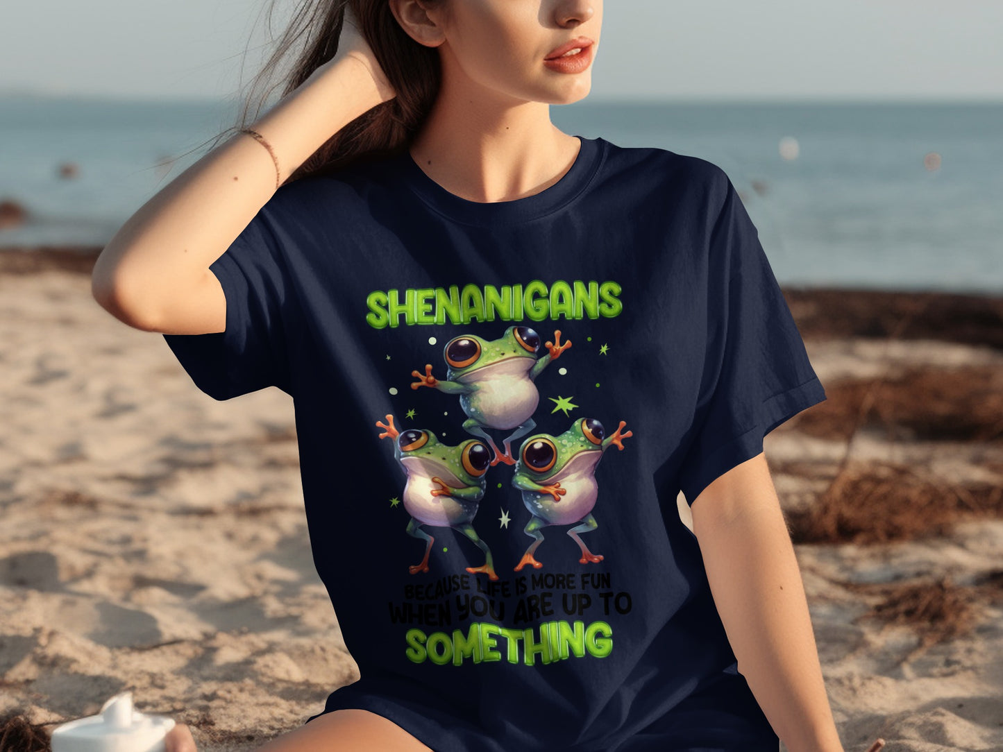 Fun Frogs Shenanigans Up to Something T-Shirt