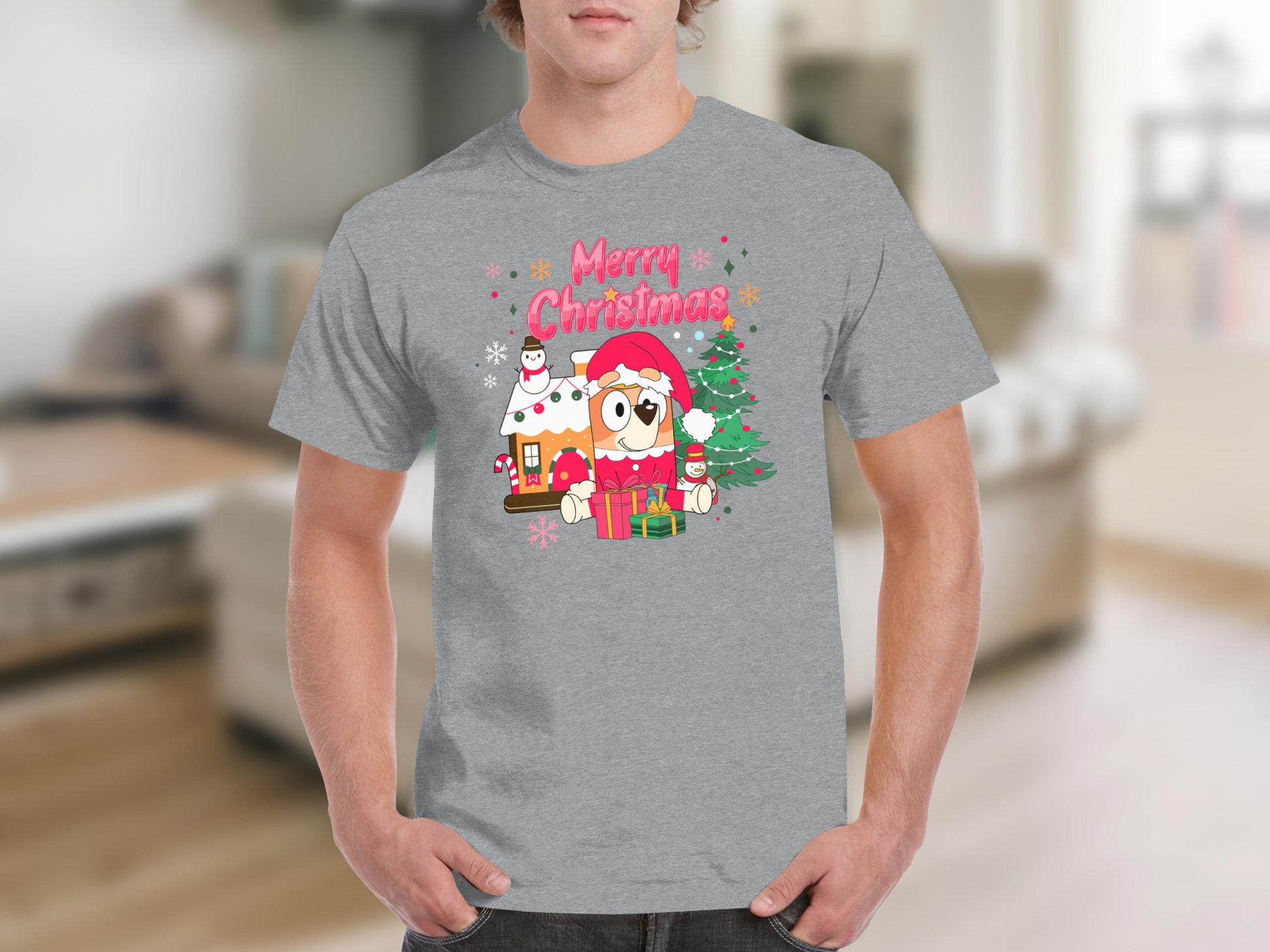 Merry Christmas Cute Santa and Gifts T-Shirt