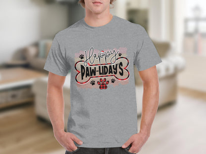 Happy Paw-lidays Dog Lover Unisex T-Shirt