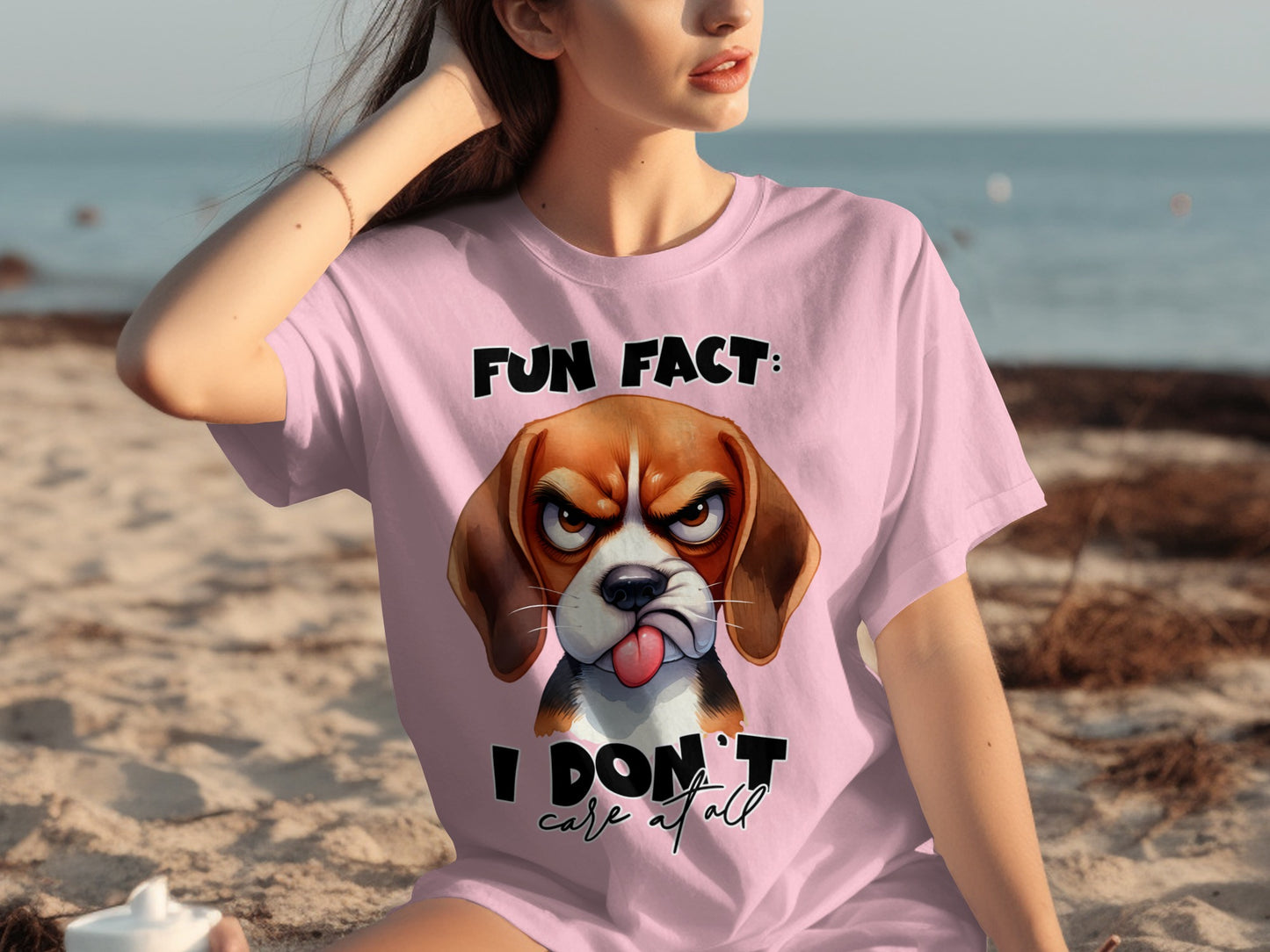 Fun Fact I Don't Care At All Dog Graphic T-shirt