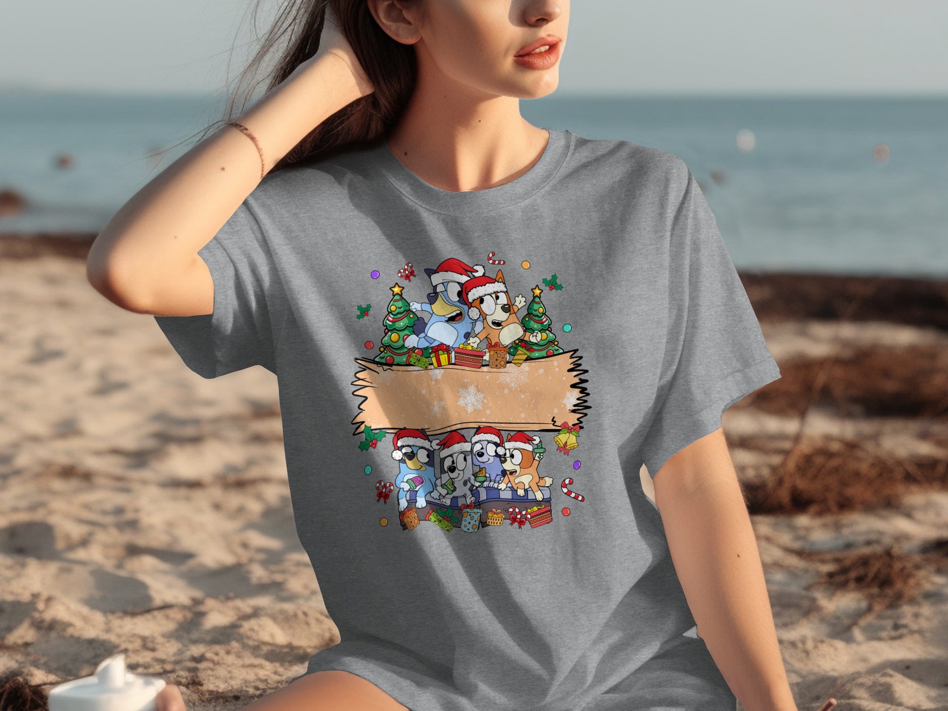 Festive Holiday Cartoon Characters Christmas Tee