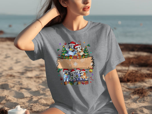 Festive Holiday Cartoon Characters Christmas Tee