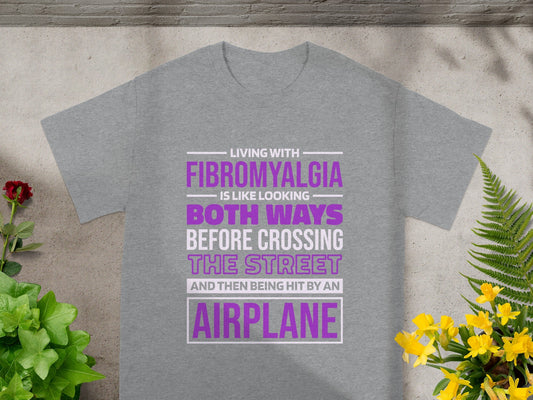 Living with Fibromyalgia Both Ways Street Airplane Shirt