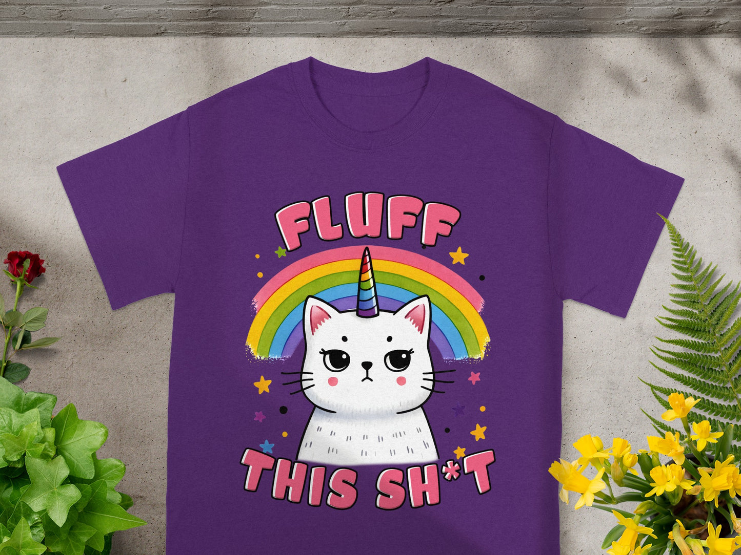 Fluff This Shit Grumpy Unicorn Cat Tee