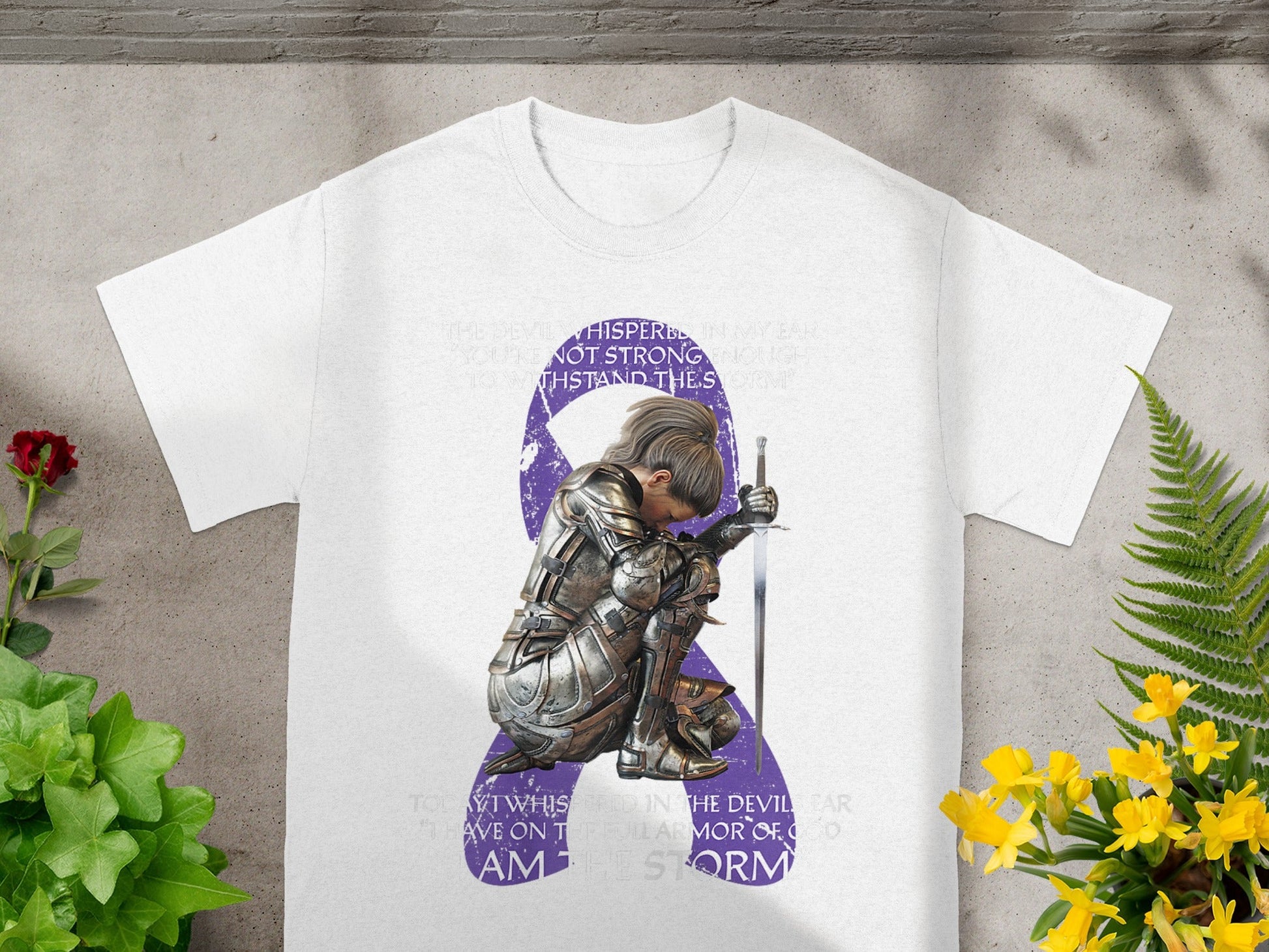 Knight with Sword Inspirational Quote T-shirt