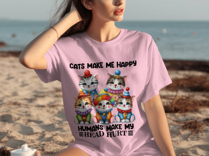 Cats Make Me Happy Humans Make My Head Hurt T-shirt