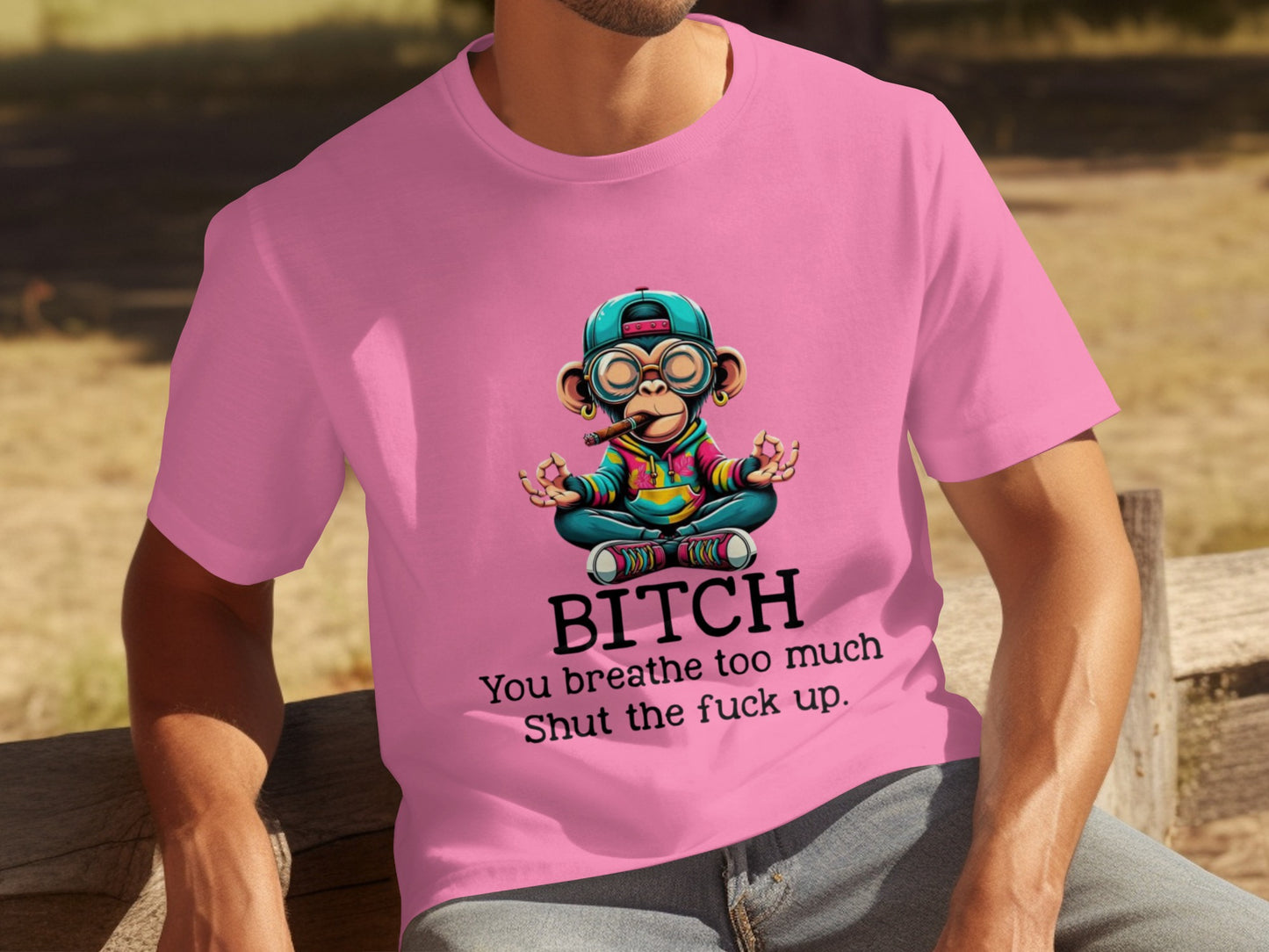 Funny Meditation Monkey Quote Your Breathe Too Much Shirt