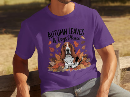 Autumn Leaves and Dogs Please Graphic T-Shirt